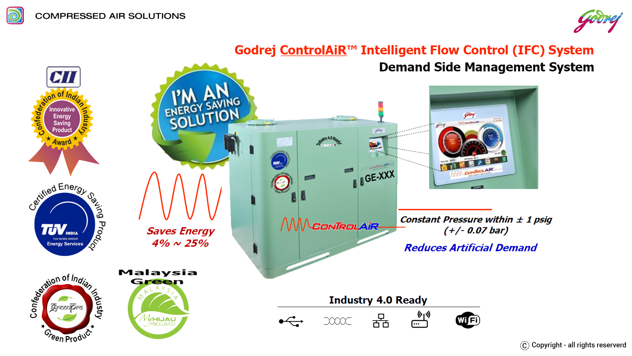 Godrej ControlAir Intelligent Flow Control (IFC) System-ENERGY SAVING SOLUTIONS IN COMPRESSED AIR NETWORK (GODREJ)